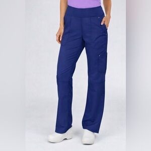 Women’s Wide-Leg Utility Scrub Pants in Navy Blue